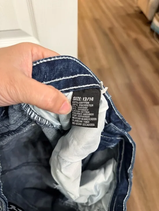 SKY Premium Collection Embellished Bootcut Jeans Womens 13/14 Y2K Bling Pink bow - Picture 7 of 7